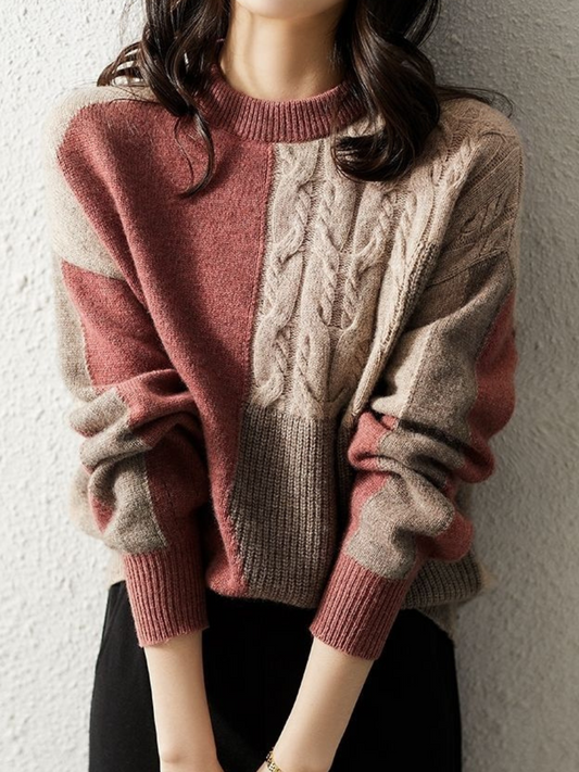 Wendy® | Maglione in maglia chic ed elegante in colore a contrasto