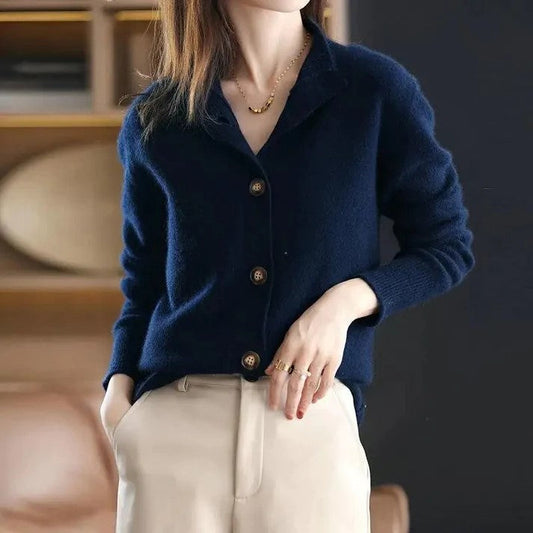 Eve® | Maglione di lana alla moda con colletto di media lunghezza