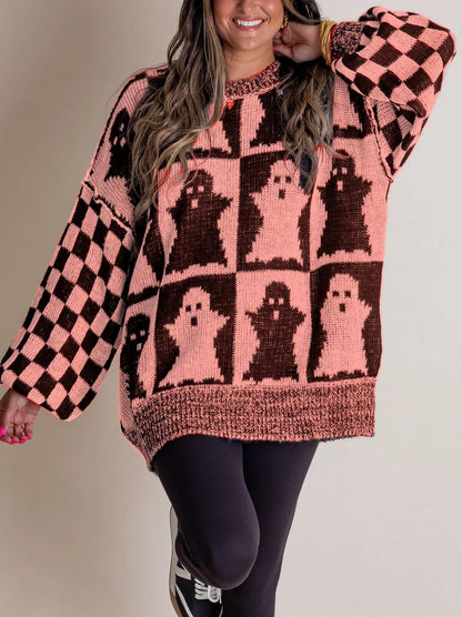 Hot Sale-Halloween Checkered Sweater-SPOOKY SEASON (Buy 2 Free Shipping)