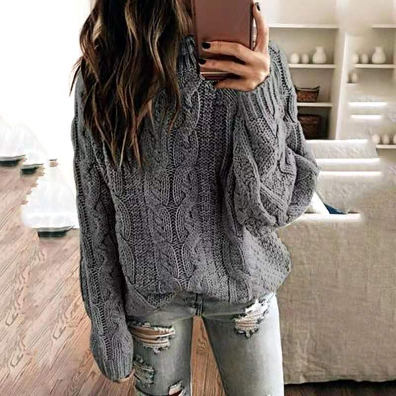 Painted Gold Cable Knit Sweater Ins Street