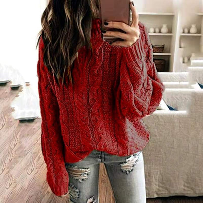 Painted Gold Cable Knit Sweater Ins Street