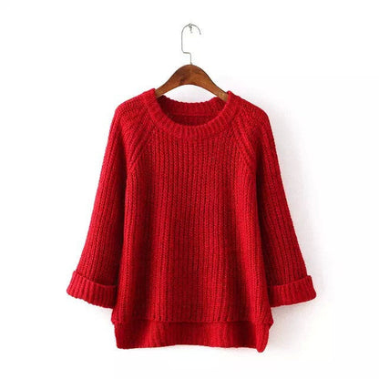 Knitting Bell Sleeve Thick Sweater