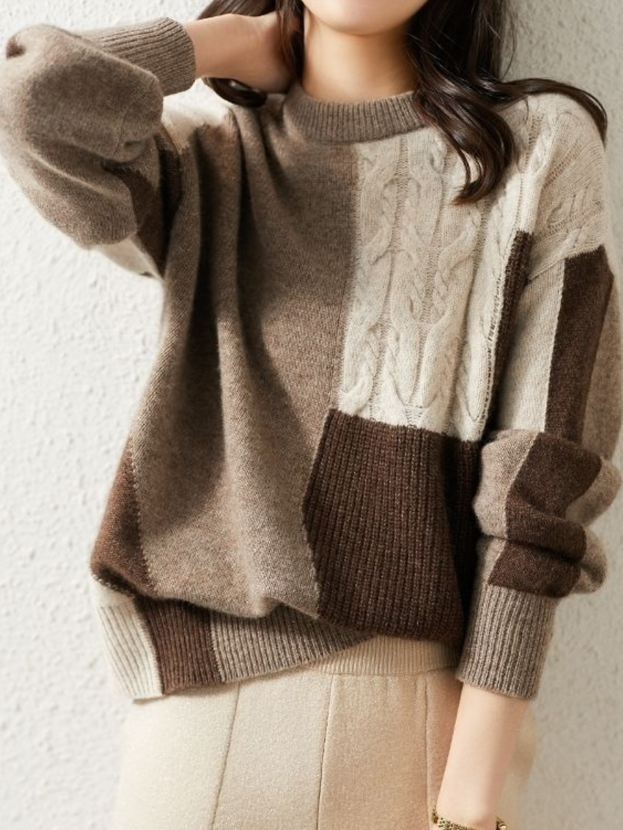 Wendy® | Maglione in maglia chic ed elegante in colore a contrasto