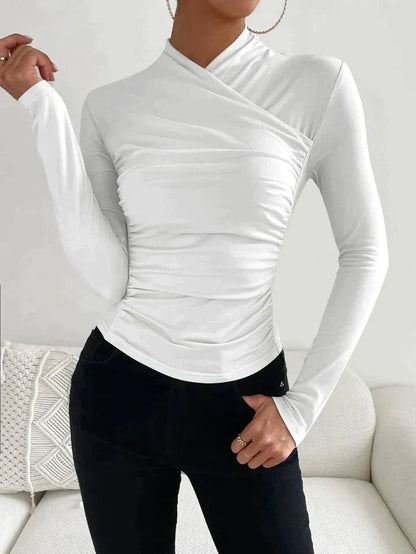 Mela® | Camicia bianca sexy a maniche lunghe