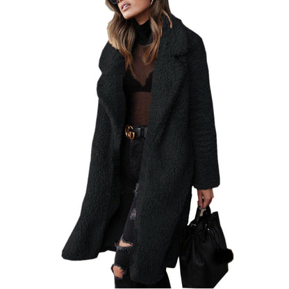 Coats- Travel Companion Autumn/Winter Fleece Collared Teddy Coat- Black- IndioGear Clothing and Gear