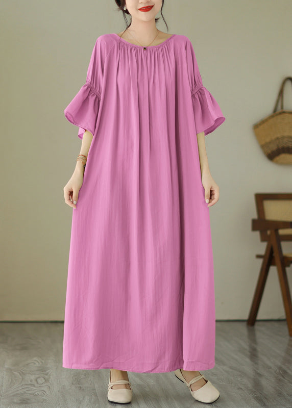 Cute Pink Tie Waist Vacation Maxi Dresses Summer GH1067 Ada Fashion