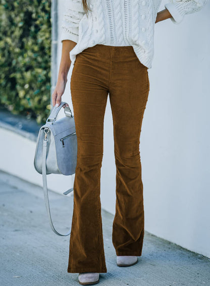 Celeste® | Pantaloni in velluto pettinato con taglio elasticizzato