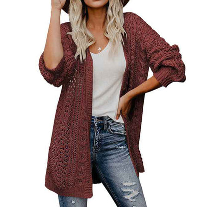    Black-Womens-Crochet-Knit-Cardigans-Lantern-Sleeve-Hollow-Out-Boho-Lightweight-Sweaters-Open-Front-Loose-K104