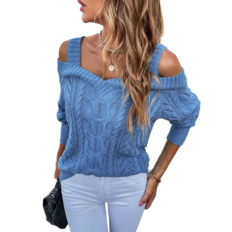 Gray-Womens-Knit-Cold-Shoulder-Sweaters-Crewneck-Long-Sleeve-Slim-Fall-Tops-Sweater-K235