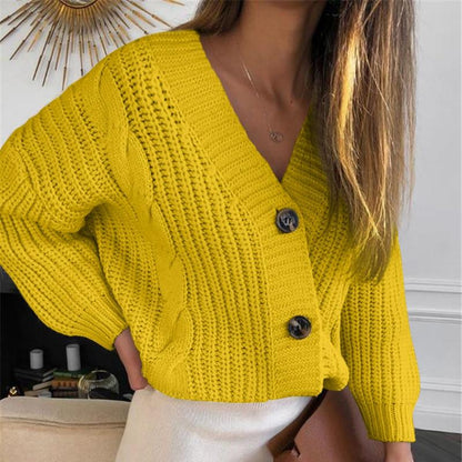 Knit Sweater Women Autumn Casual Long Sleeve Button Cardigan Knitted Sweaters Coat Femme Winter Warm Clothes