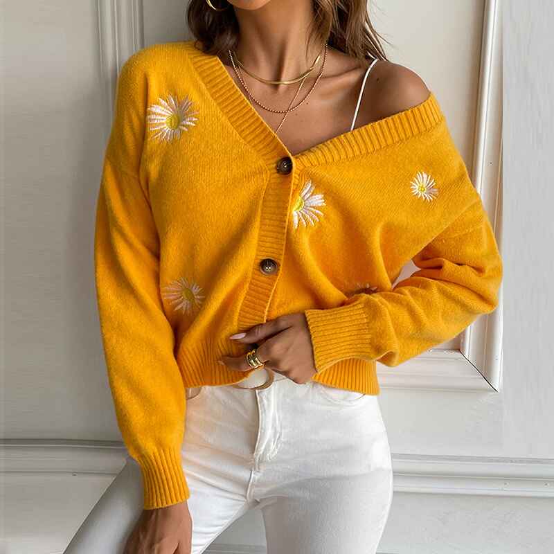 Size-Womens-Long-Sleeve-V-Neck-Button-Up-Chrysanthemum-Embroidered-Cropped-Cardigan-Sweater-Coat-K629