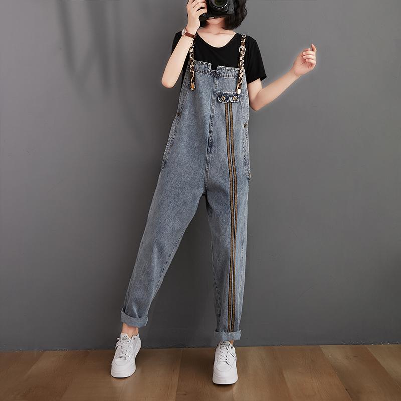 Women Retro Loose Autumn Denim Jumpsuit