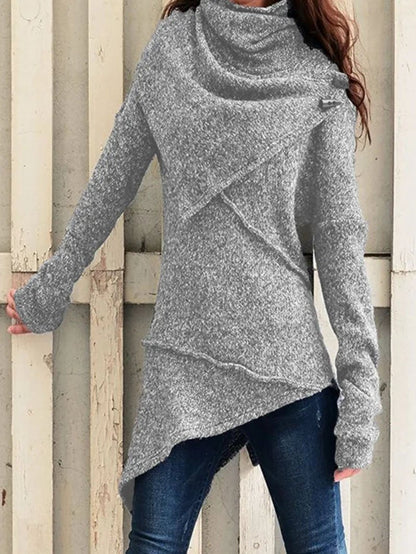 Long-sleeved sweater trench coat sweater coat Gray